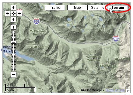 Google Maps Terrain View (2007)